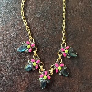 J.Crew statement necklace  blue green and pink  worn once!